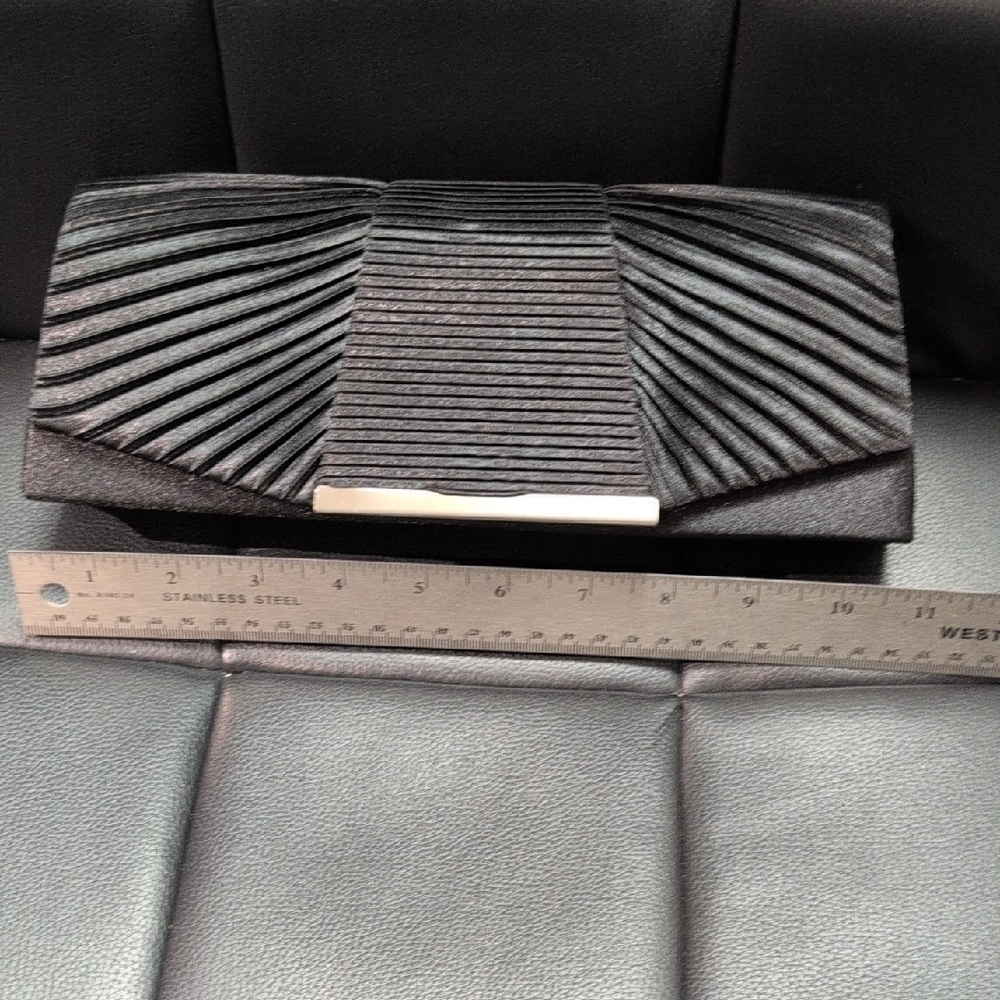 *2/$20 Closet Clearout* Elegant Black Pleated Clutch - Picture 2 of 6
